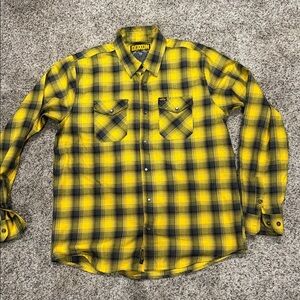 DIXXON Men's Plaid Shirt in Yellow and Black